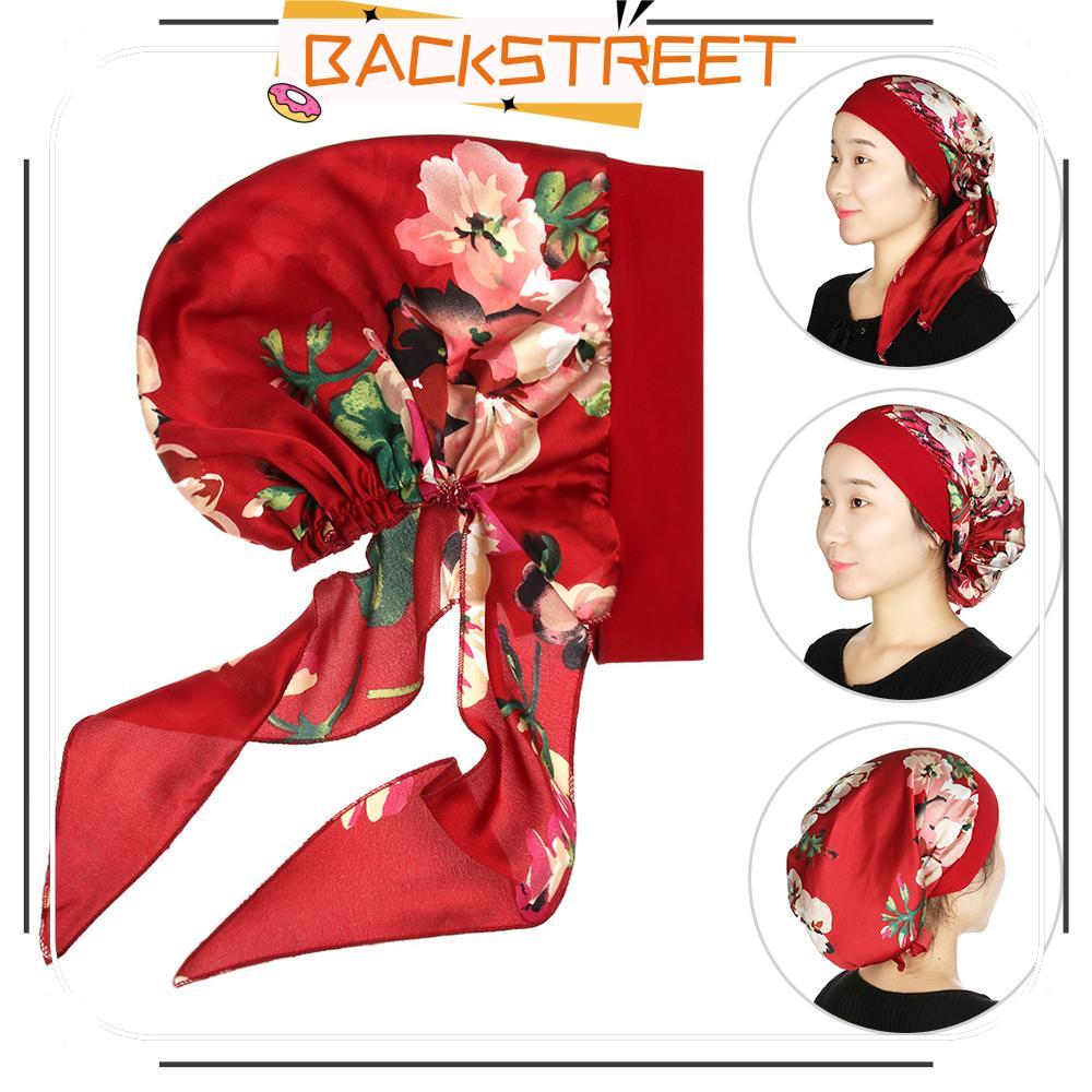 BACKSTAGE Cancer Head Scarf Women Pre-Tied Print Elastic Chemo Pirate Cap