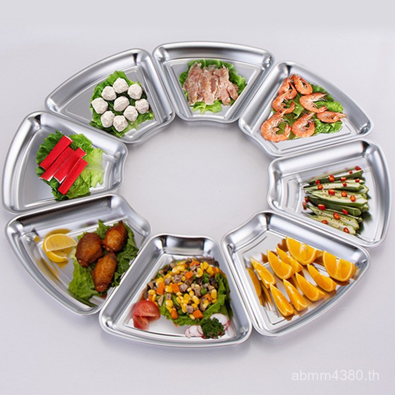 Platter จานอาหารค่ําหม้อร้อนผักบนโต๊ะอาหารรวมกันสแตนเลสหนาลูกตุ้ม304แผ่นแผ่น Reunion Creative เกาหลี