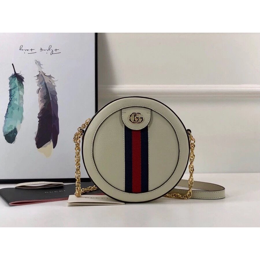 CUCCI Ophidia Series Round Mini Shoulder Bag Round Cake Bag 55061 Retro Mobile Phone Pressed Powder 