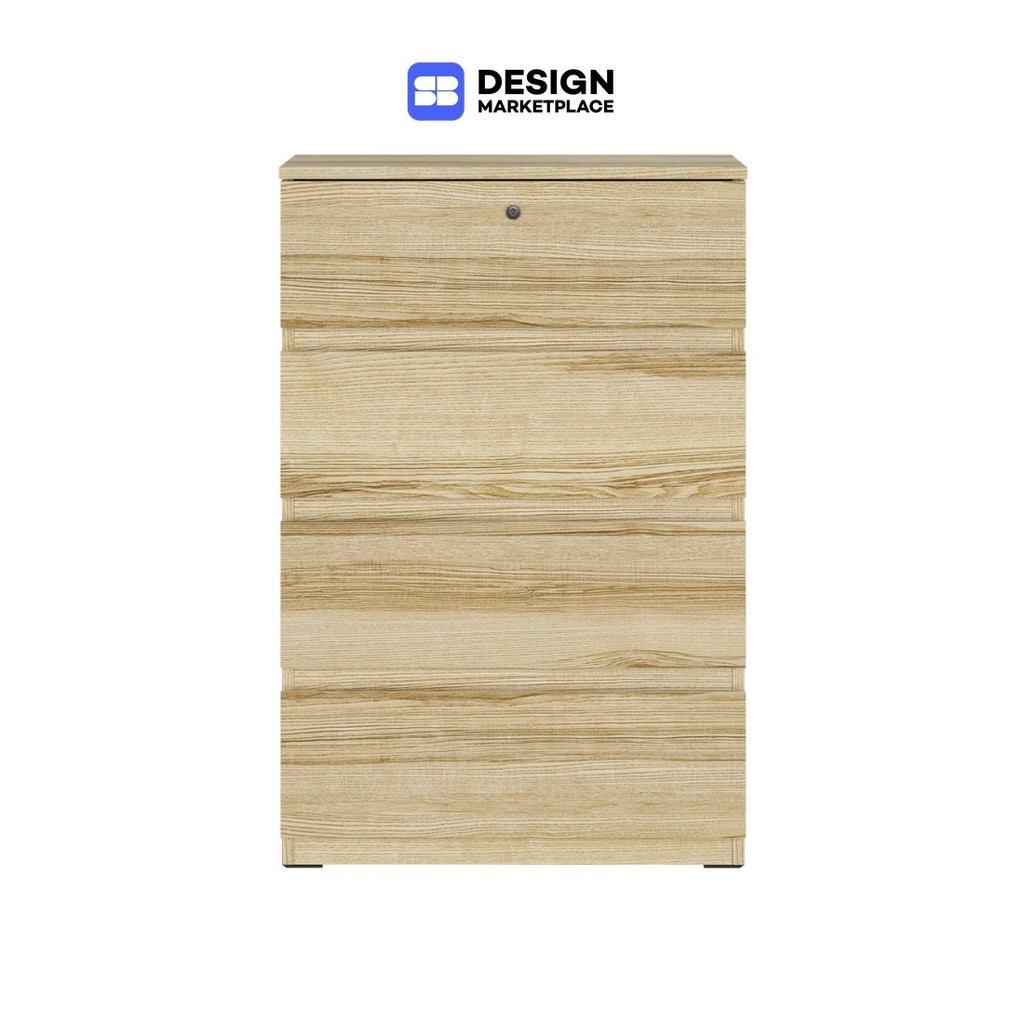 SB Design Square ตู้เตี้ยลิ้นชัก รุ่น  Poppy ขนาด 64 ซม. สีไม้อ่อน (64x39x89 ซม.)  แบรนด์ KONCEPT FU