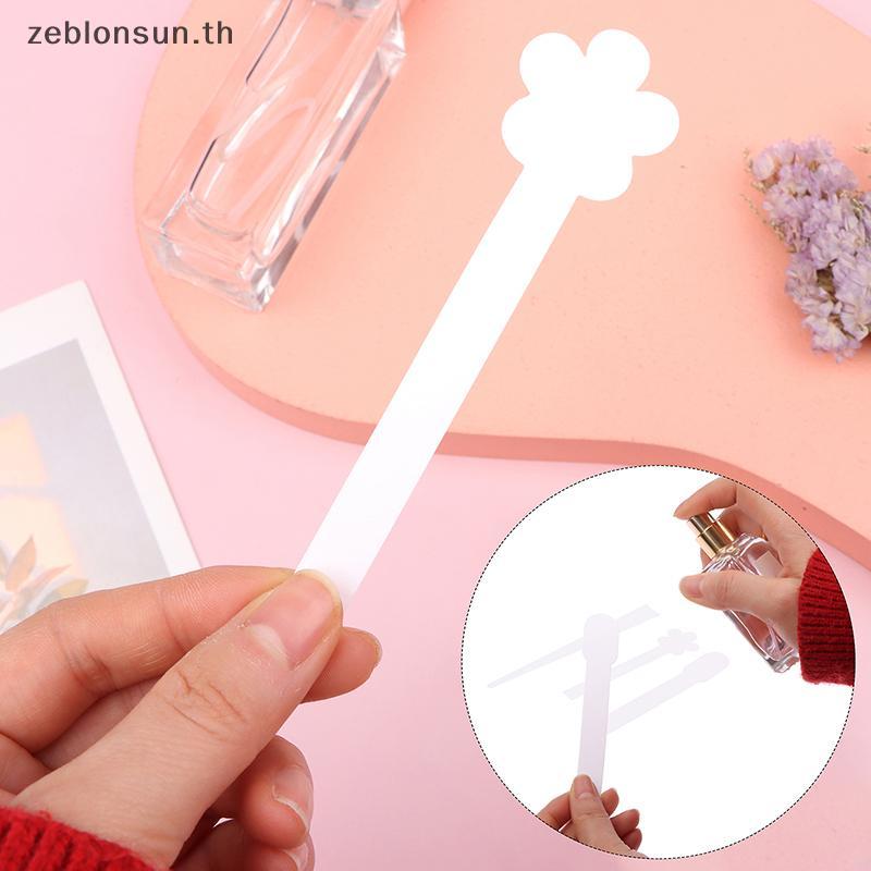 # zeblonsun # 100 ชิ้น/ล็อตรอบหัวทดสอบน้ําหอมทดสอบแถบกระดาษรูปดอกไม้