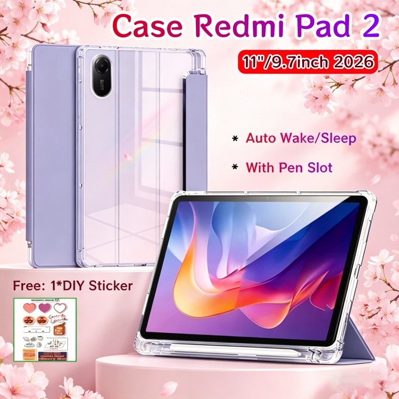เคส Redmi Pad 2 9.7 นิ้ว 2026 ใหม่พร้อมช่องเสียบปากกาเคสแม่เหล็ก Redmi Pad 2 11 นิ้วพร้อมด้านหลังโปร