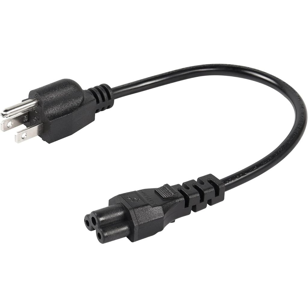 CEERXIAN 3 Prong AC สายไฟสั้น, 1ft Nema 5-15P ชาย IEC 320 C5 หญิงแล็ปท็อปสายไฟสําหรับคอมพิวเตอร์โน๊ต
