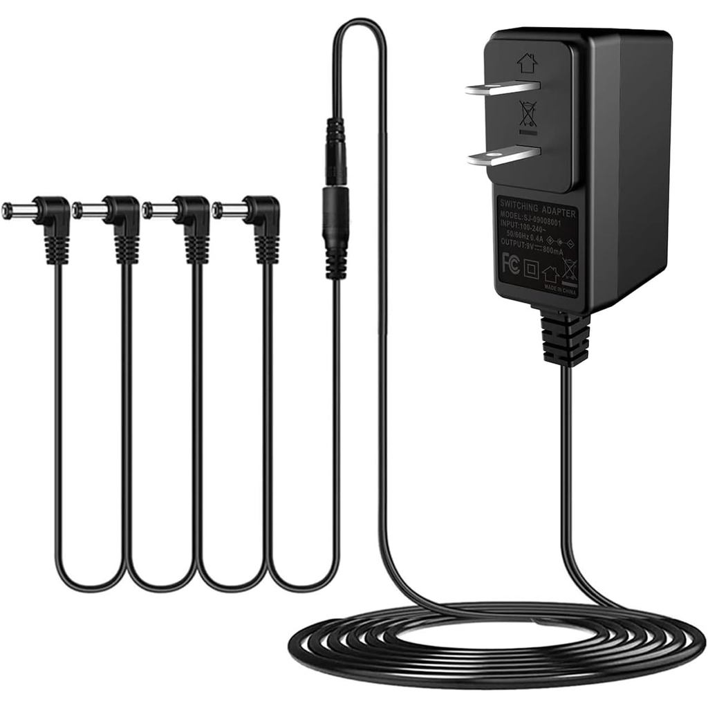 AITONE DC 9V กีตาร์เหยียบแหล่งจ่ายไฟอะแดปเตอร์ AC 4 ทิศทาง Daisy Chain สายไฟสําหรับเหยียบคีย์บอร์ดเค