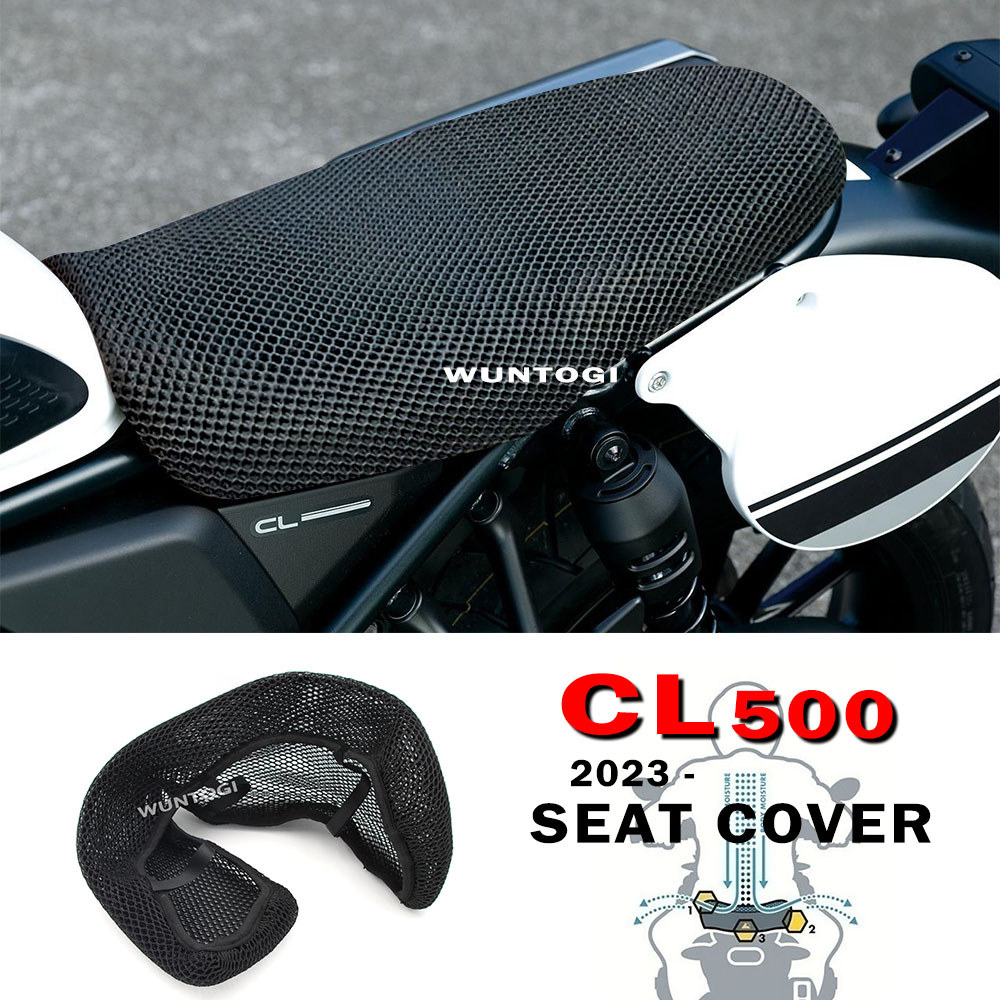 LQ 2023 CL500 อุปกรณ์เสริมฝาครอบที่นั่งรถจักรยานยนต์สําหรับHonda CL 500 SCL500 ที่นั่งป้องกันเบาะ 3D