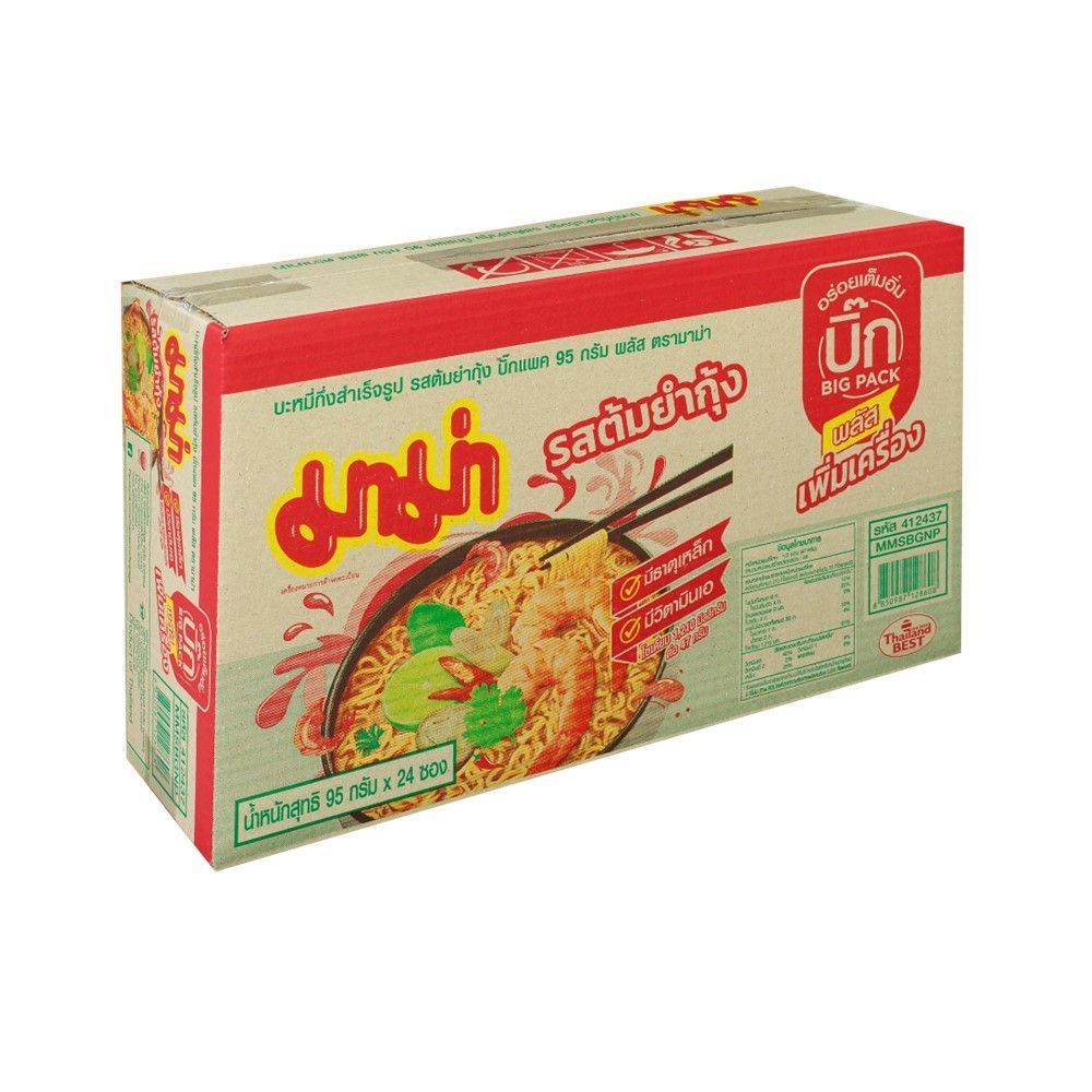 [สินค้าส่งด่วน] มาม่าบิ๊กแพ็คพลัส ต้มยำกุ้ง 95ก. แพ็ค 24 MAMA BIG PACK PLUS SHIRMP TOM95G PACK 24