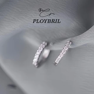 PLOYBRIL พร้อมส่ง🔥 LILY.C ต่างหูห่วงเข็มเงิน 925 ฝังเพชร Sparkling Diamond Earrings E070