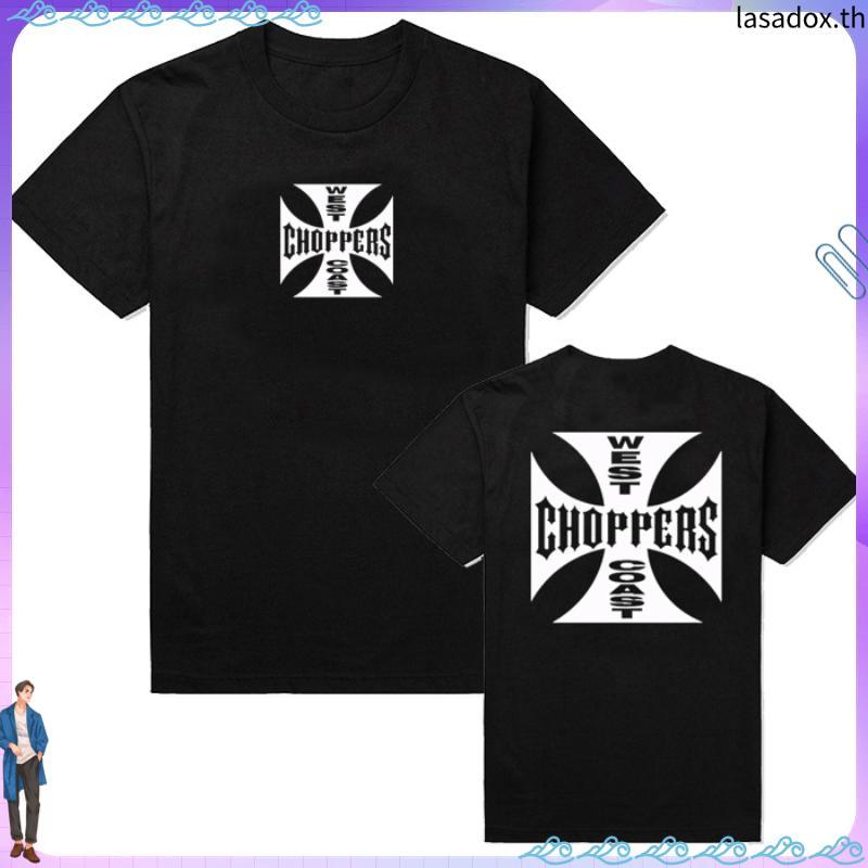 เสื้อยืดแขนสั้นผู้ชายและผู้หญิงลำลอง,คอวี,พิมพ์ลาย West Coast Chopperแฟชั่นฤดูร้อนUnisex เสื้อยืดคอก
