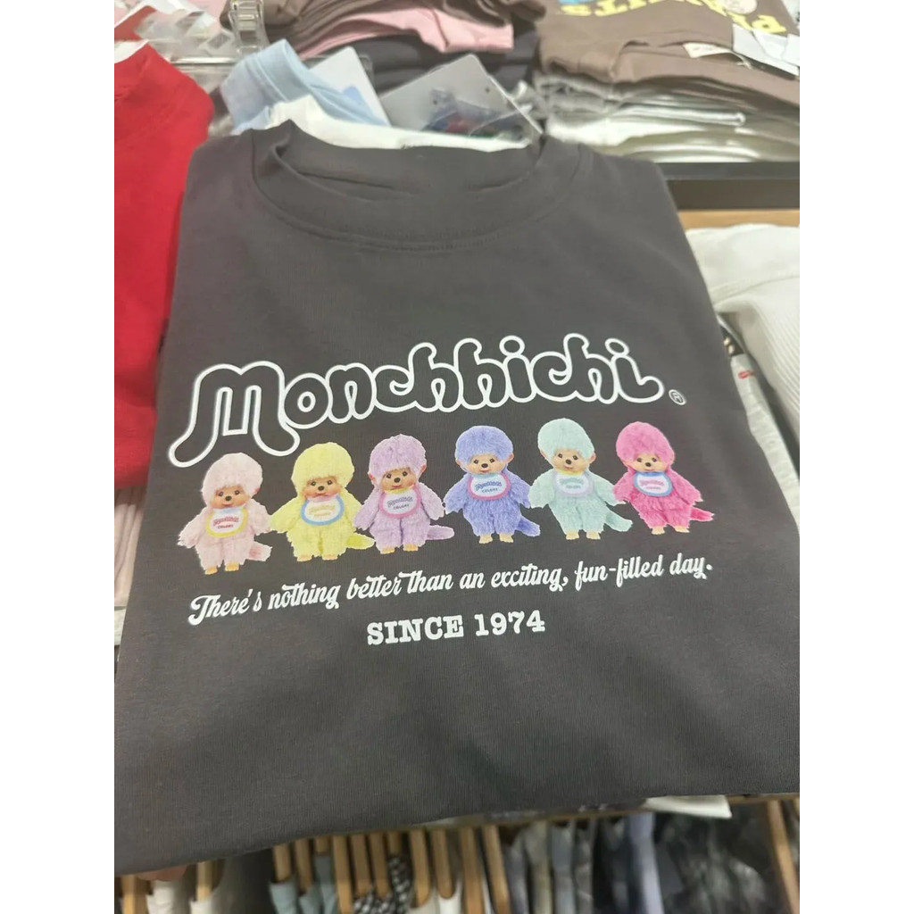 เสื้อยืดผ้าฝ้ายแท้ Dopamine Monkey Print เหมาะสำหรับทั้งชายและหญิง
