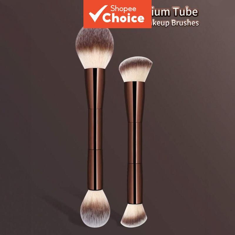 ชุดแปรงหน้าปลายคู่มืออาชีพ 2 ชิ้น, ผงปลายบลัช Applicator ขนแปรงไนลอนนุ่ม