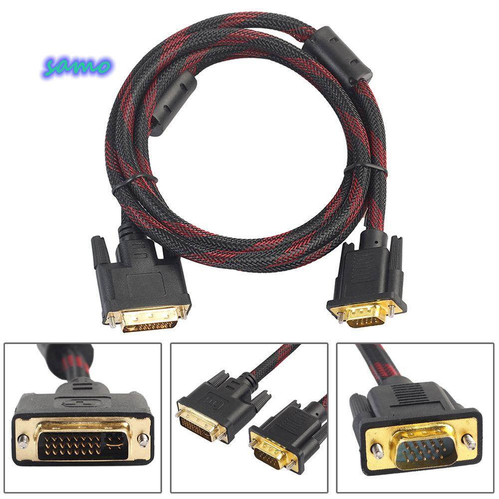 สาย SAMO DVI เป็น VGA HDTV สายวิดีโอแล็ปท็อป DVI-I 24+5