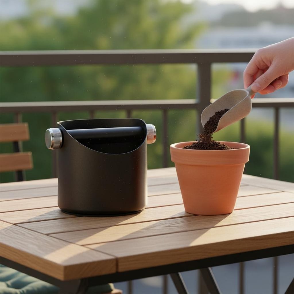 Non-Slip Base Coffee Knock Box Anti-Splash Design Espresso Knock Box ลดเสียงรบกวนสําหรับบาริสต้าในบ้