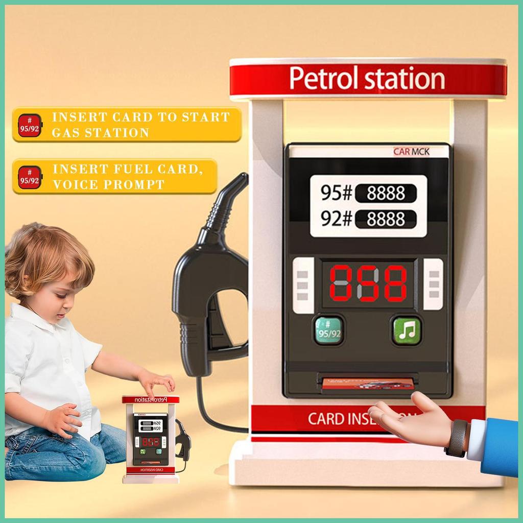 Petrol ปั๊มของเล่นจําลองสถานีน้ํามันของเล่นพร้อมเสียงจําลองสถานีน้ํามัน Playset เดสก์ท็อปเด็ก yunath