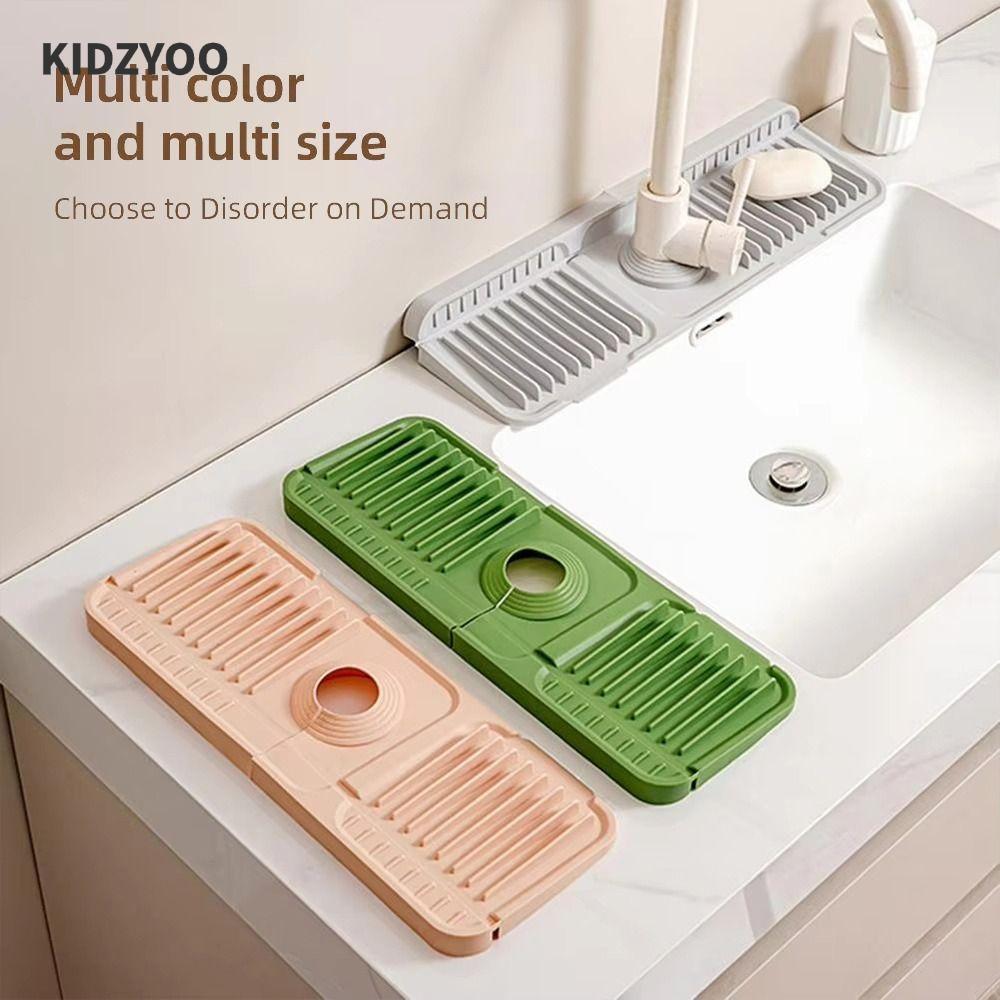 KIDZYOO 1 ชิ้นก๊อกน้ํา, ซิลิโคนกันน้ํา Quick-drying Sink Mat, สวมใส่เคาน์เตอร์ Protector Drying Pad Draining MAT สําหรับห้องน้ําอ่างล้างจานก๊อกน้ํา