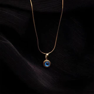 🚚【จัดส่งจากกรุงเทพฯ】🚚Evil Eye Necklace สร้อยคอเหล็กไททาเนียม การออกแบบตานางฟ้า ชุบทอง โซ่กระดูกไหปลาร้าประณีต ทนทานและไม่ซีดจาง อเมริกันยุโรป