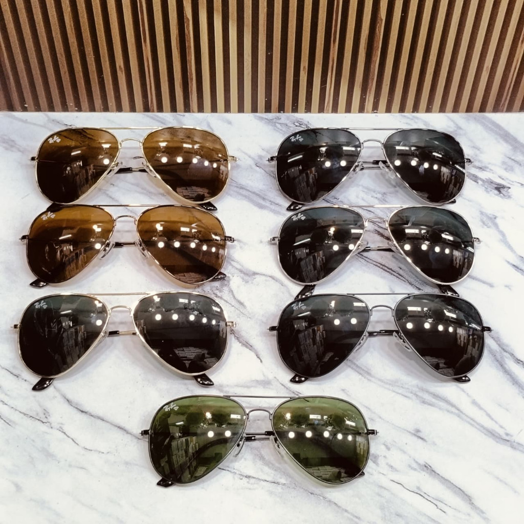 แว่นกันแดด Aviator 3026 สําหรับผู้ชายและผู้หญิง | กรอบแข็งแรงและมีสไตล์ | ไซส์ 62 14