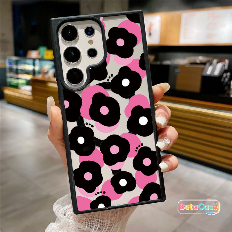 เคสโทรศัพท์ลายคลื่น สีดำผสานสีม่วง สไตล์เซ็กซี่ มีแม่เหล็ก รองรับ S26 S26U S26PLUS S25PLUS S25U S24U S23U S23 S22U