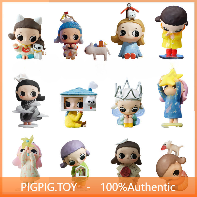 P POPMART Nyota Nyota Free Growth Series การตกแต่งกล่องปริศนา