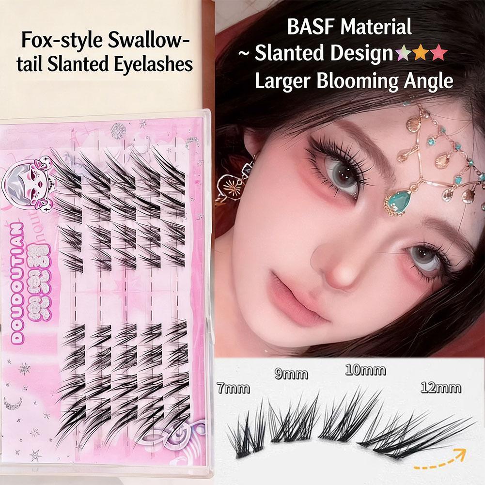 มุมขนตาปลอม Fox Oblique Flying Segmented C Extension Fluffy 3d Natural Daily K7