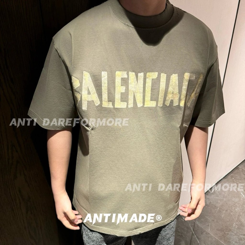 BCA/Paris SS24 เสื้อยืดผู้ชายและผู้หญิง ลายกราฟฟิตี้ลายระเบิด เทปตัวอักษรสไตล์ใหม่ คอลเล็กชันฤดูใบไม