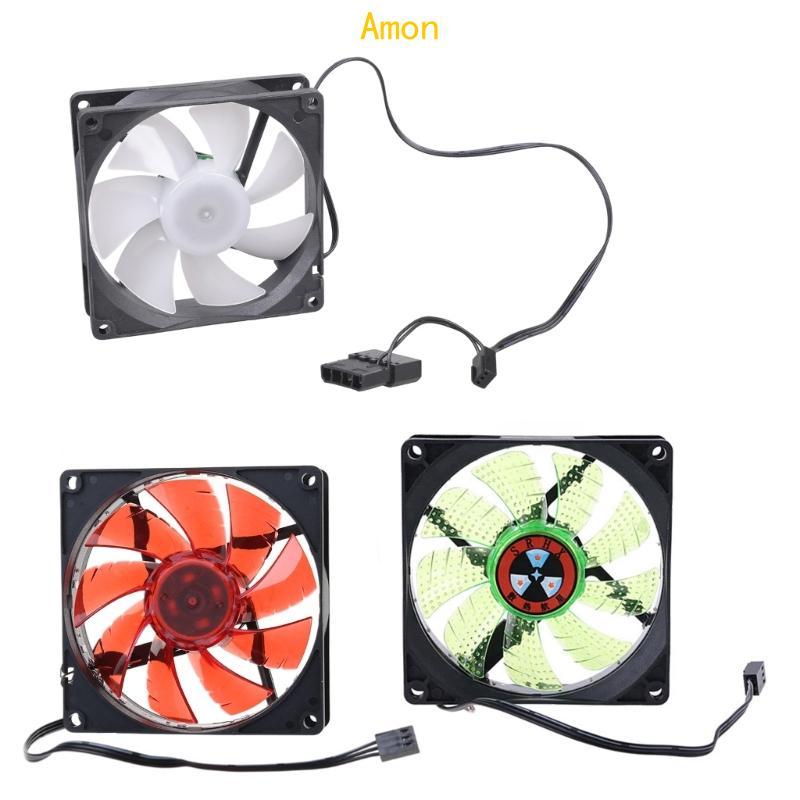 Amon LED 90mm for Case Fan Quiet Edition Airflow 12 LED Light Color for Case