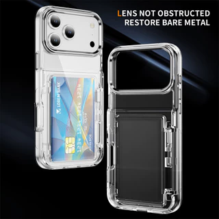 หรูหราโปร่งใสพลิกประเภทผู้ถือบัตรสําหรับiPhone 17 Pro Max 17 Air 16 Pro Max 15 14 13 Pro Max 15 16 Plus 12 Pro Max 11 15 Pro MaxกันกระแทกTPU + อะคริลิคเคสโทรศัพท์ใส