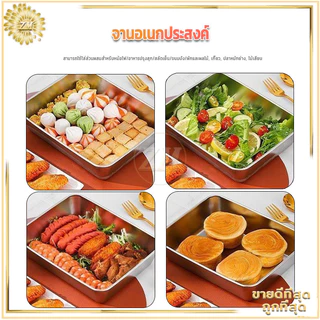 กล่องใส่อาหารสแตนเลส กล่องเก็บอาหาร กล่องสแตนเลส 304 สําหรับเสิร์ฟอาหาร มาพร้อมฝาพลาสติก ผลไม้ เก็บอาหารสด