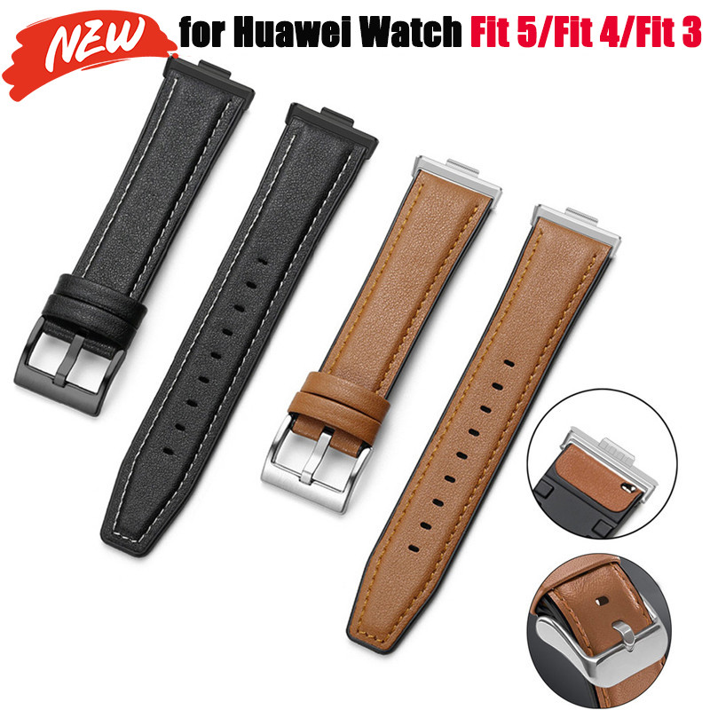 สายหนังสําหรับ Huawei Watch Fit 5/4/5 Pro/Fit 4 Pro/Fit 3 อุปกรณ์เสริมสร้อยข้อมือ