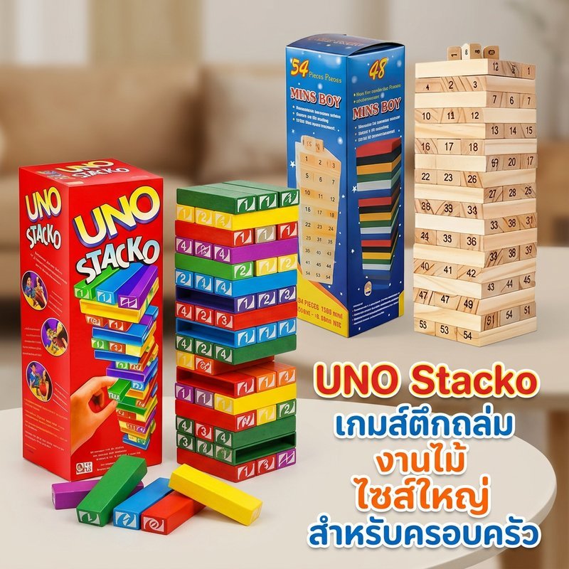 หนึ่ง ซ้อนกัน ทาวเวอร์บล็อกเกมไม้ครอบครัวพรรคกลยุทธ์2 4ผู้เล่นเด็กท้าทาย
