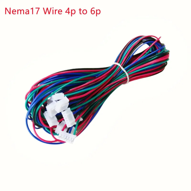 HB nema 17 stepper มอเตอร์สาย 4pin ถึง 6pin สายไฟประกอบสายไฟสายไฟ 42 มอเตอร์ลวด XH2.54 connector 100