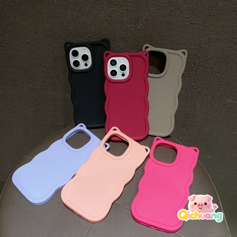 น่ารัก 3D หูแมว Matte สําหรับ Realme P3 Lite P3X P1 ความเร็ว Pro V70 V70S V60 Pro V50 V50S 5G 4G Vib