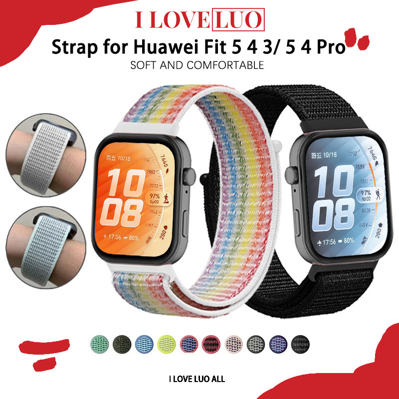 สายคล้องห่วงไนลอน for Huawei Watch Fit 5 4 3 / 5 Pro / 4 Pro สายรัดข้อมือกีฬาปรับได้สายรัดข้อมือเปลี่ยนอุปกรณ์เสริม
