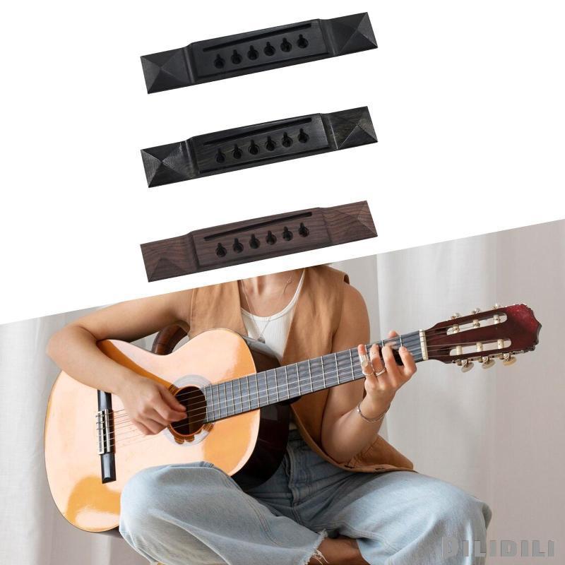 [Dilidili] Ebony Pyramid Guitar Bridge Classic Acoustic Guitar Saddle เครื่องดนตรีอุปกรณ์เสริมสําหรั