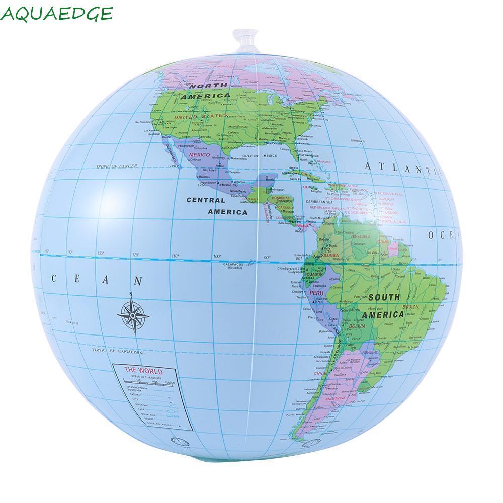 AQUAEDGE Globe English ลูกบอลบอลลูนภูมิศาสตร์โลกทนทานเพื่อการศึกษา 16 นิ้ว 40 ซม. แผนที่โลก