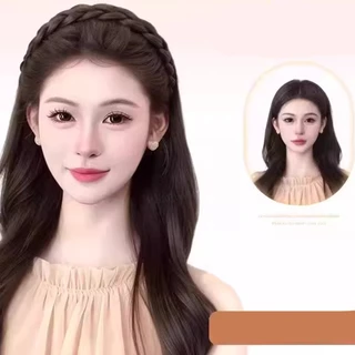(จัดส่งในพื้นที่ 24 ชั่วโมง)วิกผมที่คาดผมถักธรรมชาติพร้อมอุปกรณ์เสริมชิ้นเดียวสังเคราะห์ฟันสําหรับผู้หญิง