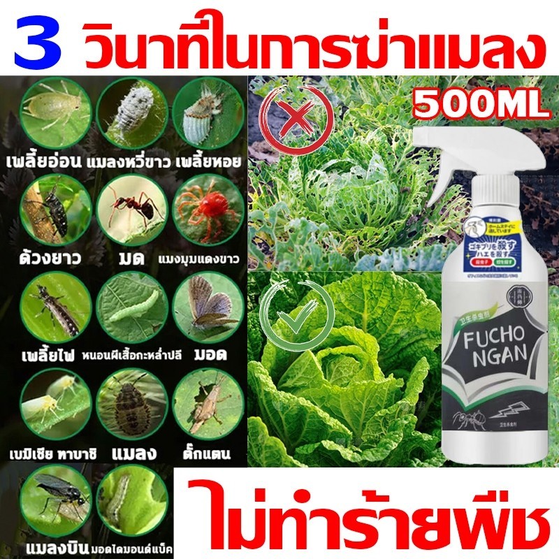 MQQ ยากำจัดแมลงพืช 500ml กำจัดแมลงได้เร็วภายใน 3 วินาที ปลอดภัยต่อพืช ใช้ได้กับเพลี้ย หนอน มด