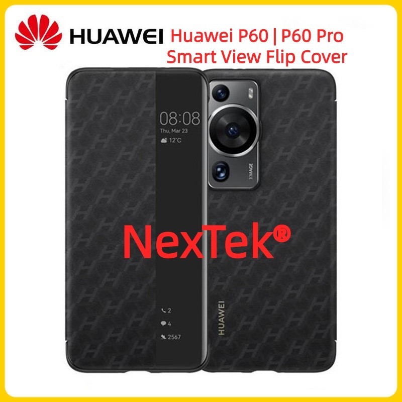 Original Huawei P60 P60 Pro Smart View Flip Cover Case P60 Art Case Auto Wake Up Sleep หนังสําหรับ H