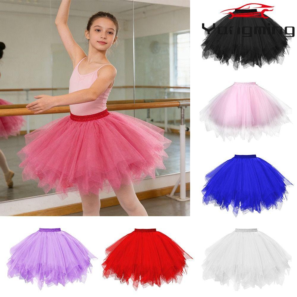 YANGMING Tutu Petticoat ไซส์ 50S สไตล์เอวสูง แฟชั่นเอวยางยืด สำหรับคอสเพลย์และบัลเล่ต์กระโปรงผู้หญิง