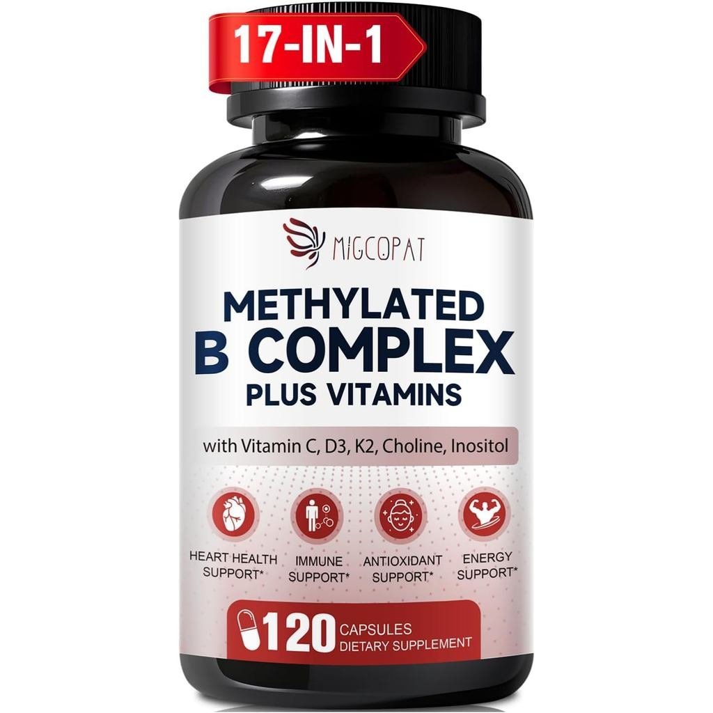 Migcotat 17-in-1 Methylated B Complex, 258,150 mcg Multivitamins, B12 Methylcobalamin, Methylfolate,