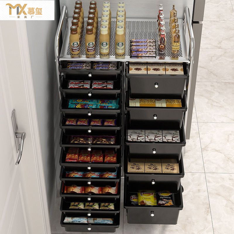 Gaoyan Storage ห้องนั่งเล่นมูลค่าขนมขนาดใหญ่ Locker ความจุดึง Multi-Layer สีแดงตู้ลิ้นชัก Locker รถเ