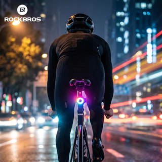【TH Delivery】ROCKBROS จักรยานไฟท้าย IPX6 กันน้ําไฟเตือนที่มีสีสันสมาร์ทเบรค Sensing Night Cyclling MTB จักรยานเสือหมอบอุปกรณ์เสริม