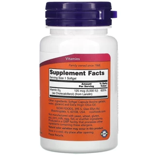 พร้อมส่ง NOW Foods Vitamin D-3 High Potency 2000IU/5000IU/10000IU 120Softgels วิตามินดี วิตามินดี3