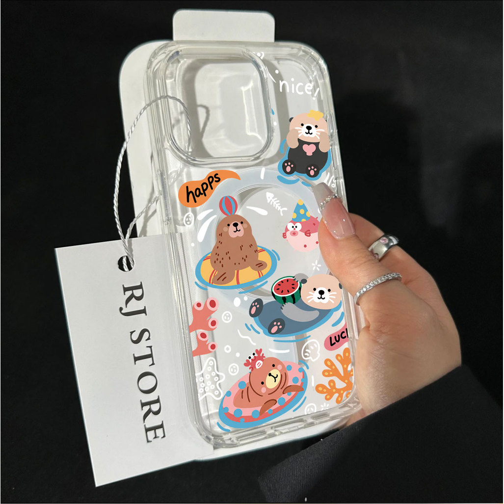 เคส แม่เหล็ก ชาร์จได้ สําหรับ iPhone 17 Promax 16 15 14 13 12 11 Pro Max 17Air Pro 6S 6Plus 7 8 SE2 SE3 7 Plus ลายน่ารัก