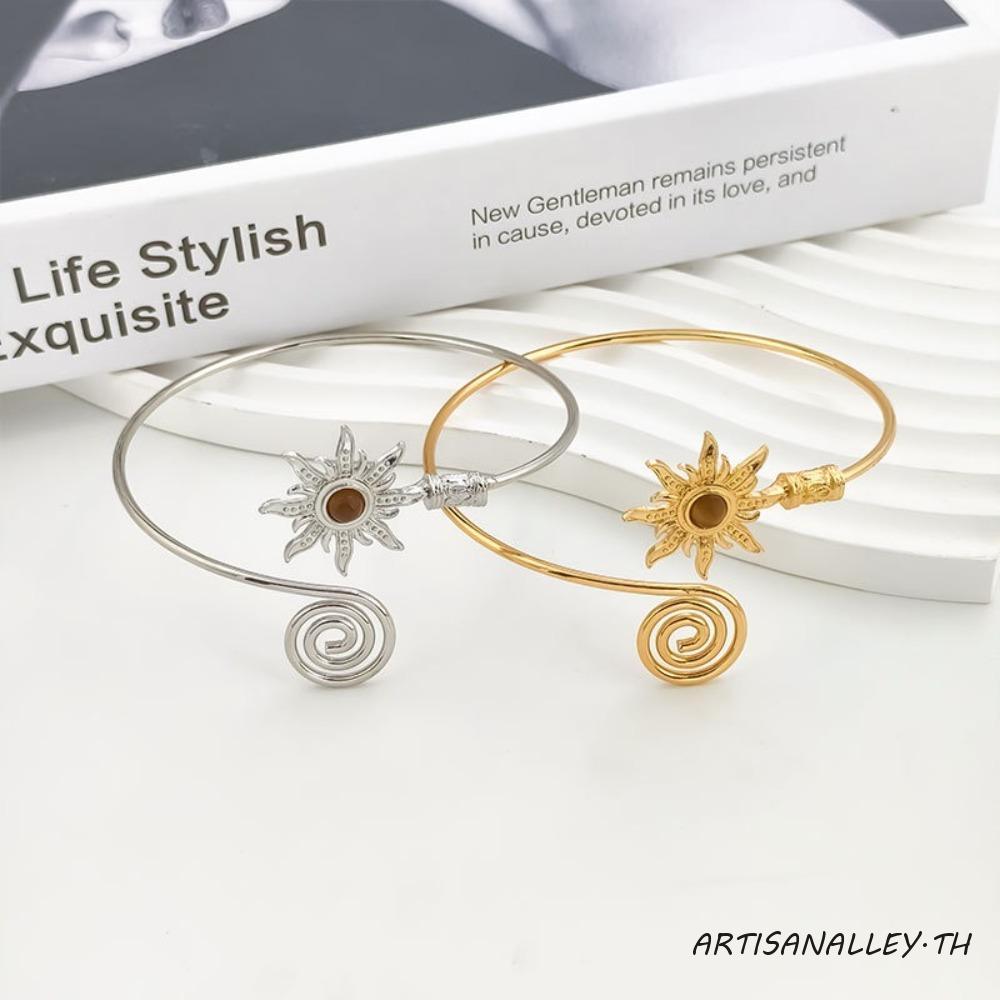 ARTISANALLEY กําไลข้อมือสําหรับผู้หญิง, Sun Turquoise Arm Cuff, Simple Wrist Accessory Arm Chain All