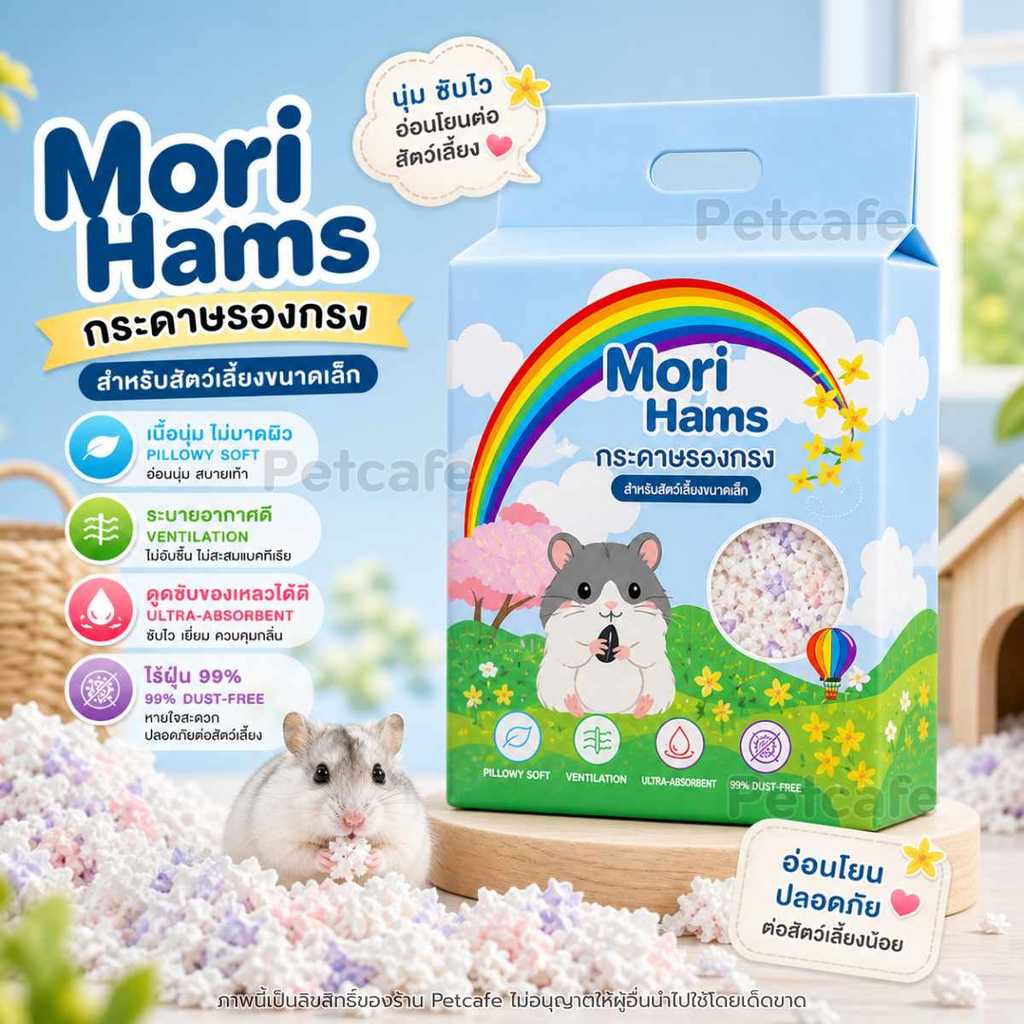 Morio กระดาษรองกรง สำหรับสัตว์เลี้ยงตัวเล็ก hamster ชินชิล่า ซึมซับดี ลดกลิ่น ใช้งานสะดวก กระดาษนุ่ม