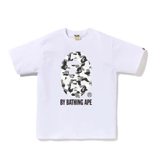 พร้อมส่ง เสื้อยืดลําลอง พิมพ์ลาย BAPEe Ape Head สไตล์คลาสสิก แฟชั่นสําหรับผู้ชาย และผู้หญิง