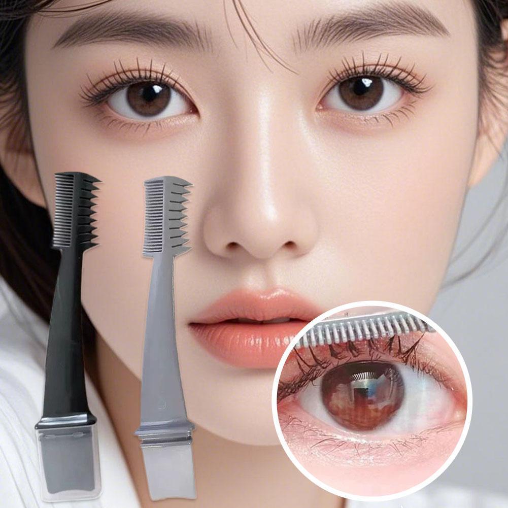 2-in-1 Eyelash Comb Dual-ended Lash Separator, Fine-ฟันหวีสําหรับClump-free Lashes,แบบพกพาL9y0