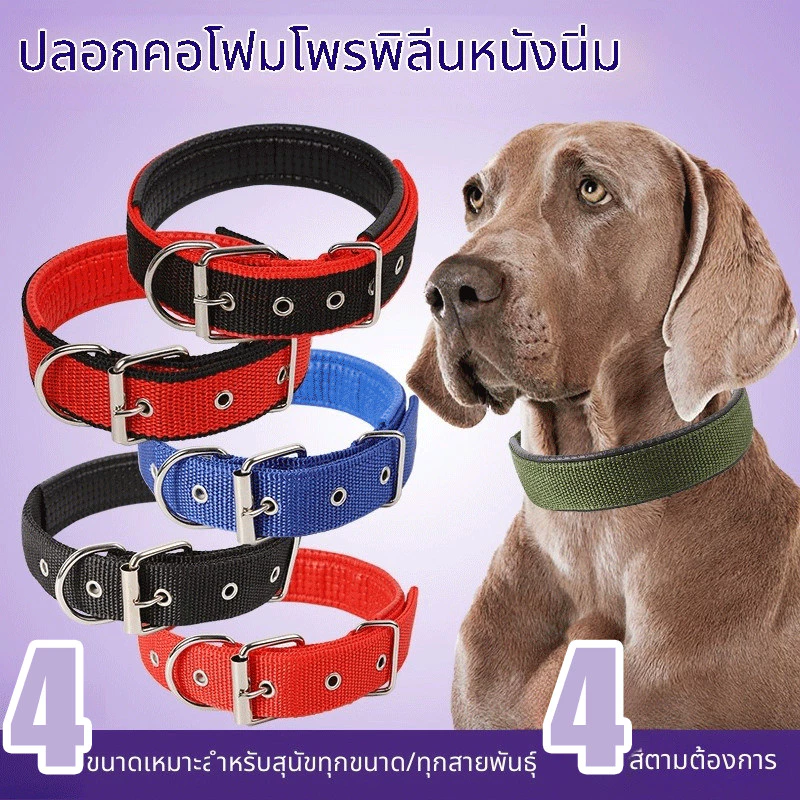 ✨ปลอกคอสุนัขไม่รัดคอ🐶ซับในหนังนุ่มโฟมโพลีโปรพิลีน ใช้ได้ทั้งสุนัขขนาดใหญ่ กลาง เล็ก ปลอกคอสุนัขโกลเด้น คุ้มค่าสูง