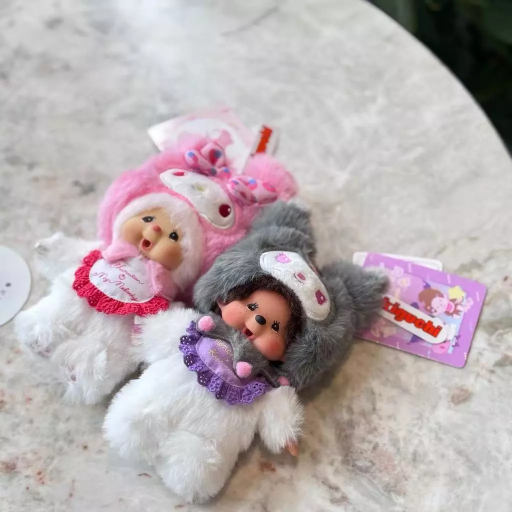 กระเป๋าเป้ตุ๊กตา Sanrio Monchhichi My Melody Kuromi 15 ซม. thumbnail 6