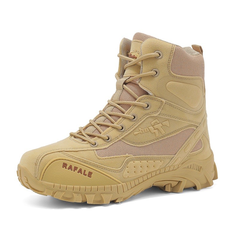 รองเท้ากลางแจ้ง Desert Mid-Top Tactical Boots Tactical Military Boots Special Forces Hiking Boots